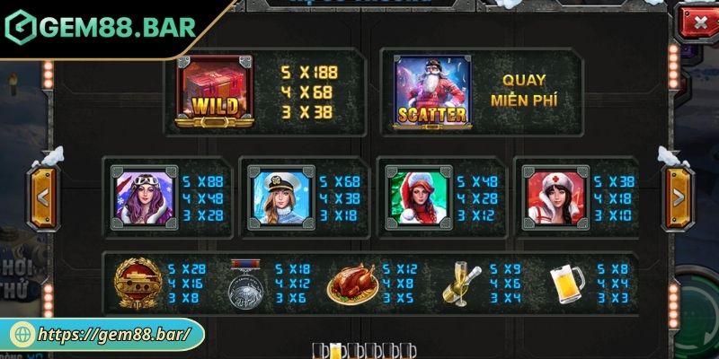 Mỹ Nhân Giáng Sinh - Game Nổ Hũ GEM88 Hấp Dẫn, Thưởng Cao 2 Vòng quay miễn phí, Jackpot