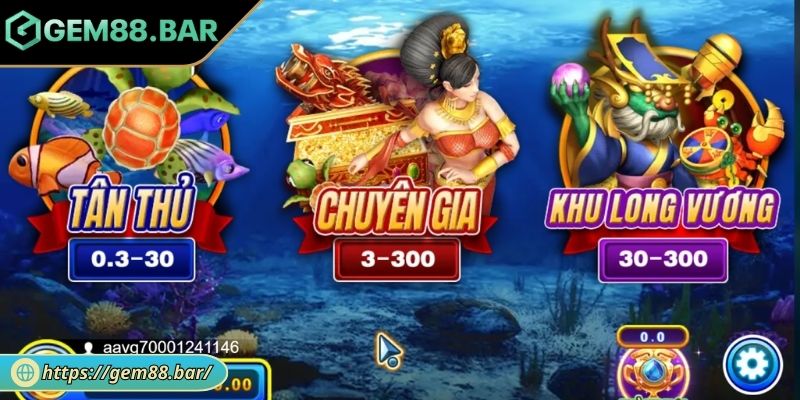Game Bắn Cá Ăn Xu GEM88 - Phòng Chơi Và Kinh Nghiệm Cao Thủ 2 Phòng VIP trong game